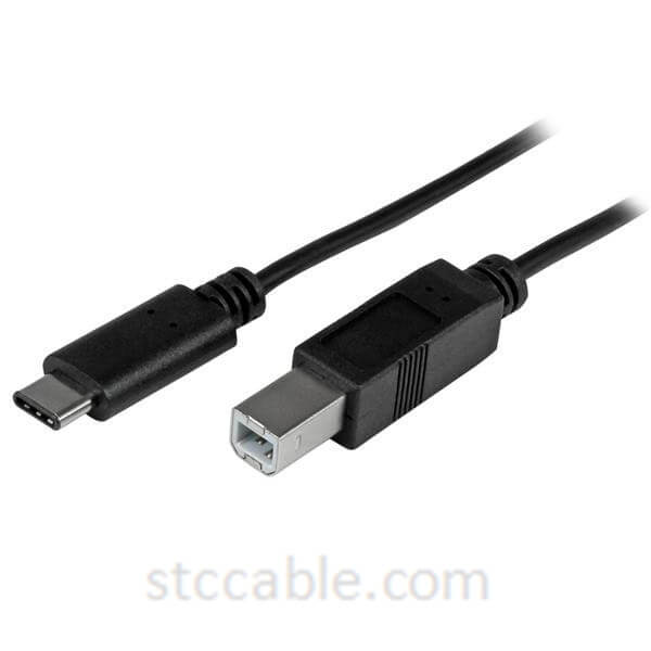 USB-C to USB-B Cable – Male to Male – 1m (3ft) – USB 2.0
