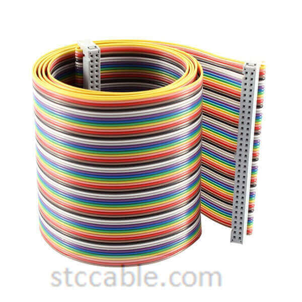 2.54mm Pitch 64 Pin 64 Way female to female IDC Flat Rainbow Ribbon Cable 55 inch