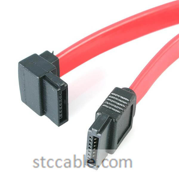 100% Original Cat5e Ftp Data Cable - 18in SATA to Left Angle SATA Serial ATA Cable – Female to female – STC-CABLE