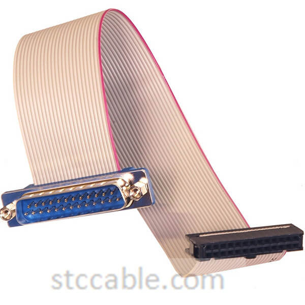 26-Pin IDC Ribbon Cable to DB25 Male, 8 inch Length