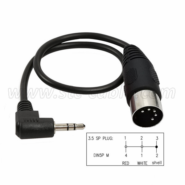 5 Pin Din Plug To 90 degree 3.5mm Stereo Jack Plug Audio Cable - China STC  Electronic(Hong Kong)
