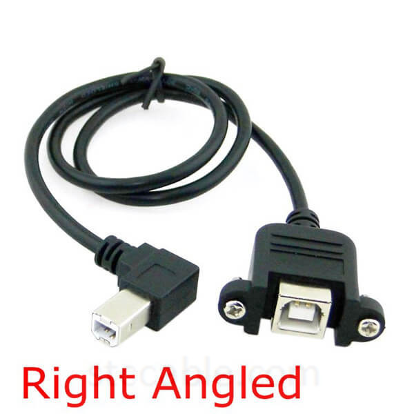 Cables 90 Right Angled 0.5m Mini USB 5Pin Male to USB 2.0 Type B Female Printer Panel Mount Cable Screw 50cm Cable Length: 50cm 