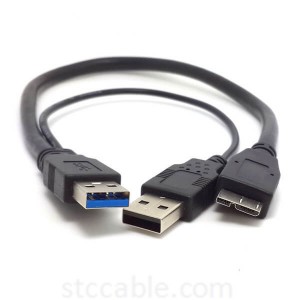 5Gbps Micro B USB 3.0 External hard Drive Cable with USB Power Supply