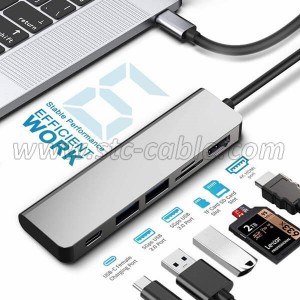 USB C Hub 6 in 1 Adapter