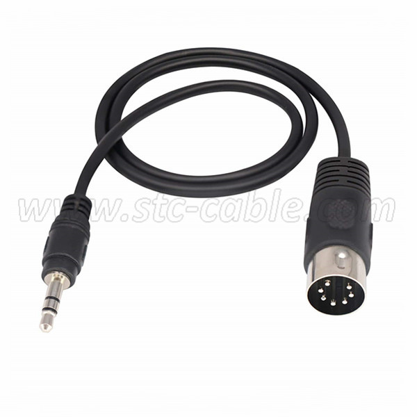 Factory wholesale 5 Pin DIN Plug Male (180 Degree) to 3.5mm (1/8in) Trs Stereo Male Jack Cable Converter