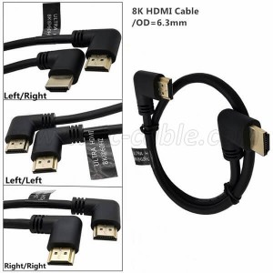 Cable HDMI 2.1 de ángulo izquierdo o derecho de 8K en ambos extremos