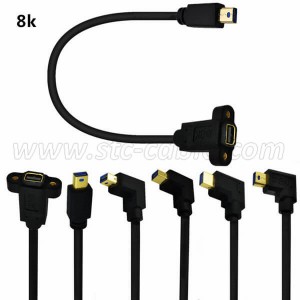 8K Mini DisplayPort apa-alj panelre szerelhető hosszabbító kábel
