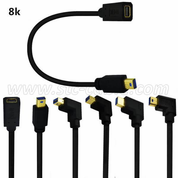 8K Mini DisplayPort Male to Female Extension cable