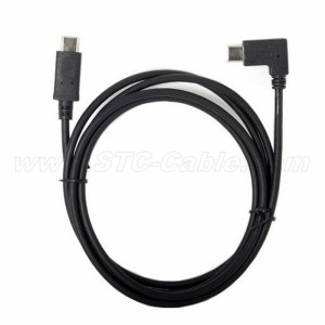Degree Right Angled Type-C to USB-C 2.0 Data Cable