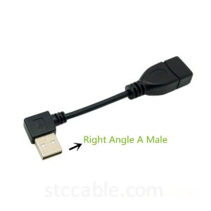 90 Degree Right Angled USB 2.0 A Male to USB Female Extension Cable