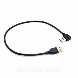 90 Degree Right Angled USB 3.0 A Type Male to Straight A Type Male Data Cable