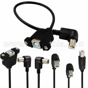 USB 2.0 Printer Scanner Extension Cable With Screw Panel Mount