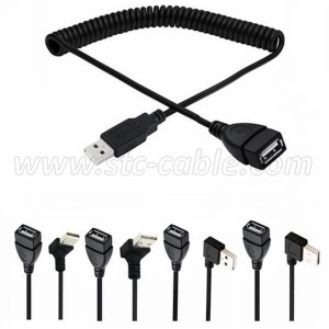 Coiled USB 2.0 Extension Cable