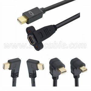 Hot New Products OEM/ODM 1M 1.5M 2M High Speed 4K 8K 90 Degree Mini HD 19P Male to HD 19P Male Cable