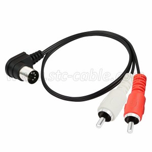 Hot sale Hot sell Right Angle Stereo to RCA Cable White/Yellow/Red Audio Cable