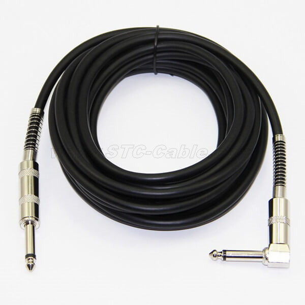 90degree 6.5mm Audio Mono Cable Male to Male For Electric Guitar Mixer Amplifier