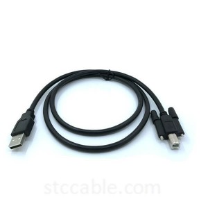 USB 2.0 A Male to USB 2.0 B Male date printer Cable with Screw Panel Mount holes Connector