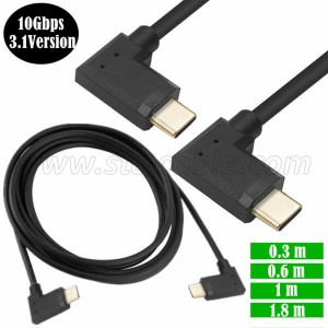 Both ends with 90 Degree Left Right angle USB C 3.1 Gen 2 Cable