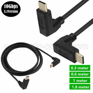 Both ends with 90 Degree up down angle USB C 3.1 Gen 2 Cable