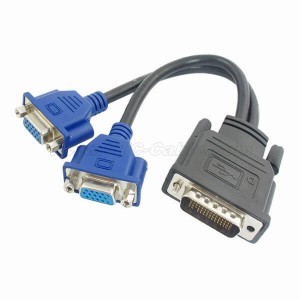 DMS-59 Pin Male to Dual VGA Female Y Splitter Adapter Cable