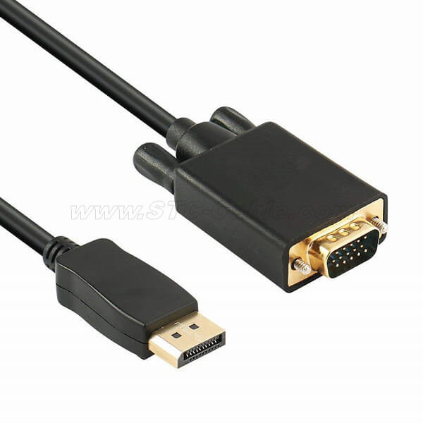 DP to VGA Converter Cable For MacBook HDTV Projector