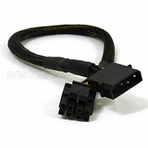 4 Pin Molex to 8pin EPS Black Sleeves power cable