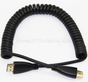 Elastic Coiled Spring HDMI Cable