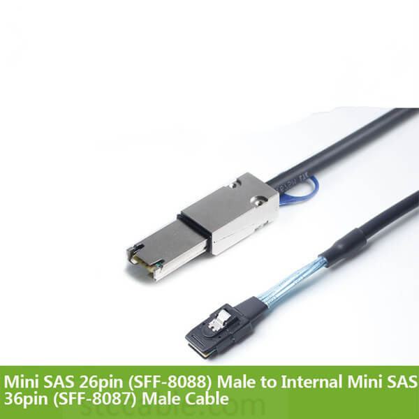 Wholesale Sas Cable Sff-8470 To Sff-8470 - Mini SAS 26pin (SFF-8088) Male to Internal Mini SAS 36pin (SFF-8087) Male Cable – STC-CABLE