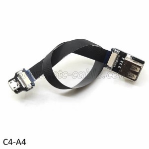 OEM/ODM Manufacturer China Black FFC USB C 90 Degree Angled Fpv Flat Flexible Ribbon FPC Cable USB Type-C 90 Degree