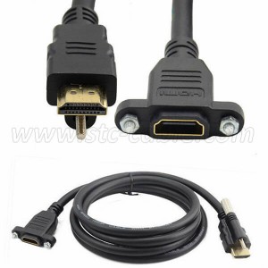 Manufacturing Companies for 35cm Black Female HDMI Panel Mount Cable with Embedded Nuts