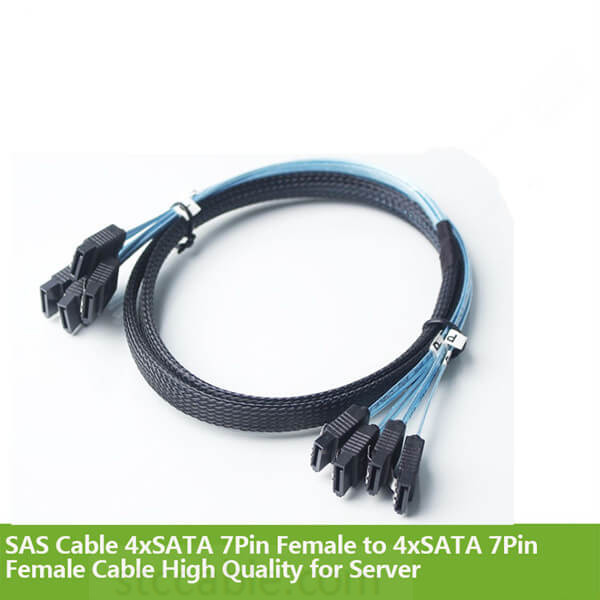 High Speed 6Gbps SAS Cable 4xSATA 7Pin Female to 4xSATA 7Pin Female Cable High Quality for Server 1M