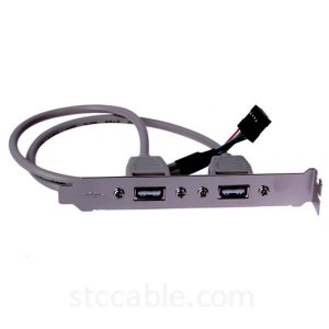 USB 2.0 Cable Adapter Rear Panel Bracket 2 Port USB Connector Cable for Motherboard