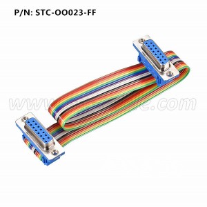 DB15 IDC Rainbow Wire Flat Ribbon Cable