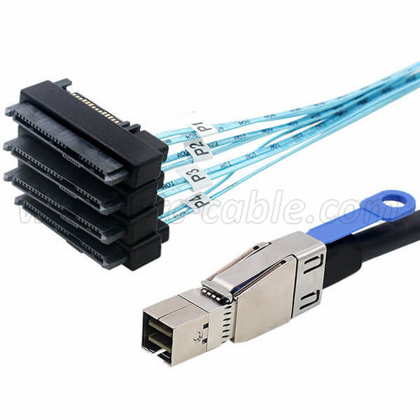 Wholesale Price China Mini-Sas Cable Sff-8643 to Sff-8643 Cable Right Angle Sas 3.0 12g High Speed