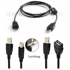 Latching USB 2.0 data cable