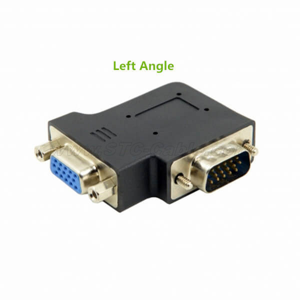 Computer Cables 90 Degree Right Angle 15 Pin VGA SVGA Male to Female Converter Angle Adapters Cable Length: as pic