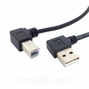 Left Angled USB 2.0 A Male to Left Angled B Male 90 degree Printer Scanner Cable