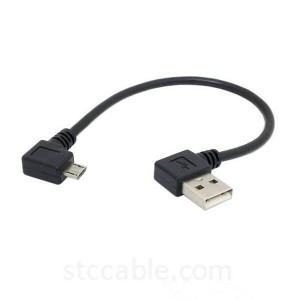 Left angled 90 degree Micro USB 5pin Male to Left Angled USB Data Charge Cable