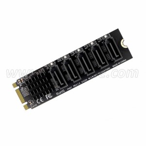 M.2 PCIe B Key to 5 Ports SATA 6Gbps Expansion Card