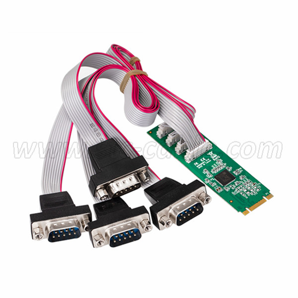 M.2 to 4 Ports DB9 RS232 Serial Controller Card