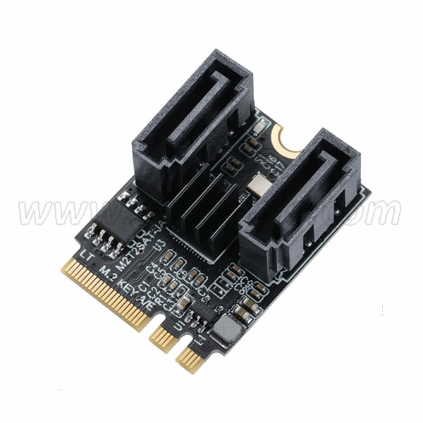 M.2 PCIe (A+E Key) to 2 Ports SATA 6Gbps Expansion Card