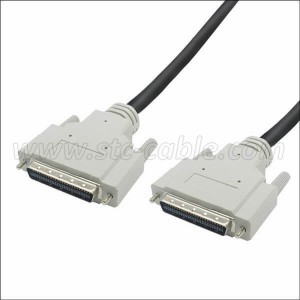 MDR 50 pin male to male HPCN scsi cable with PVC Molding and screws