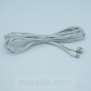 Micro 5pin data and power usb cable white