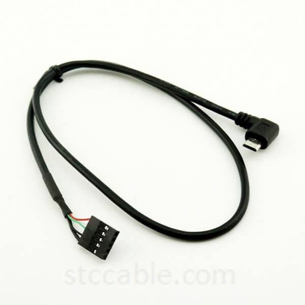 New Arrival China Patch Cables - Micro USB Male Left Angle to Dupont 5 Pin Female Header Motherboard Cable – STC-CABLE