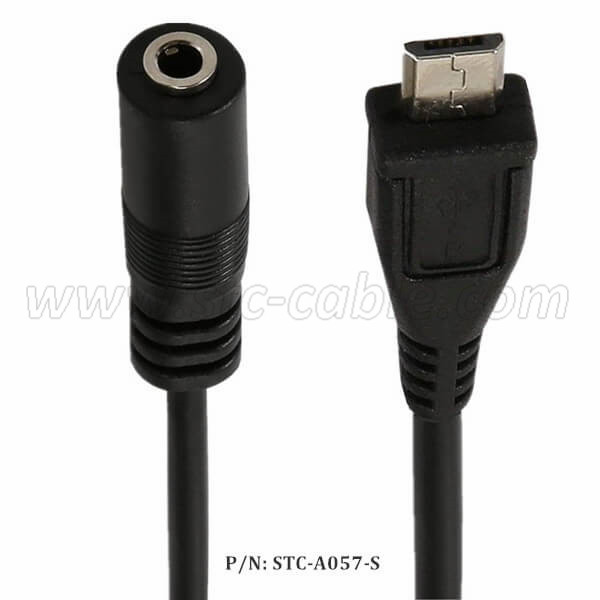 GLHONG Micro USB to 3.5mm Male to Female Auxiliary Cable, 30cm