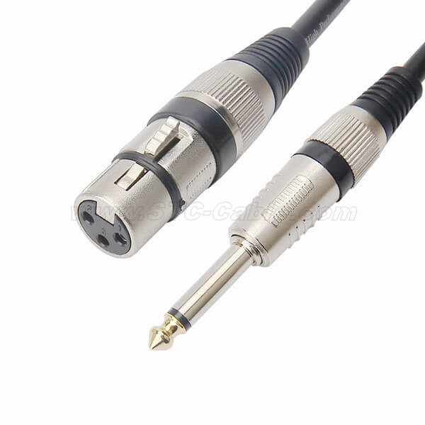 Microphone Cable Female XLR to 6.35mm Inch TS Male Mono Mic Cable Unbalanced Interconnect Wire Mic Cord