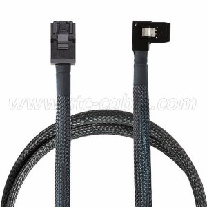 Best quality China Mini-Sas Cable Sff-8643 to Sff-8643 Cable Right Angle Sas 3.0 12g High Speed