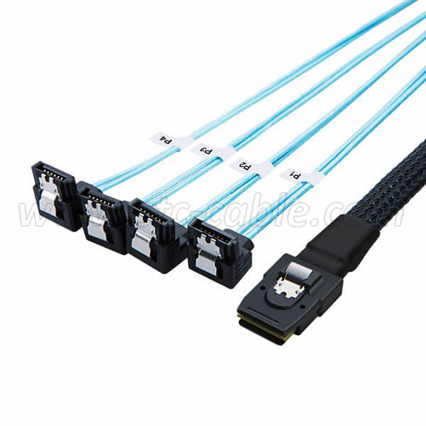Cheap PriceList for China Slim Line Sas 4.0 Sff-8654 4I Host to 4 SATA 7pin Target Hard Disk Fanout Cable