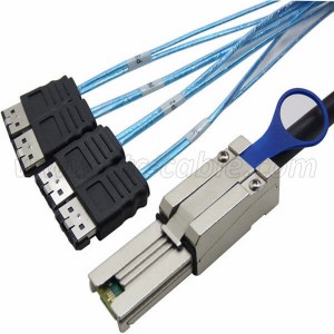 Wholesale Dealers of China Yxy Mini Sas 36 Sff-8087 to (4) Sff-8482 Connectors 50 Cm with Sas 15pin Power Port 12GB/S Cable for Sas Hard Driver