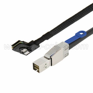 IOS Certificate China Mini Sas HD Cable Right Angle Sff-8643 to Sff-8088
